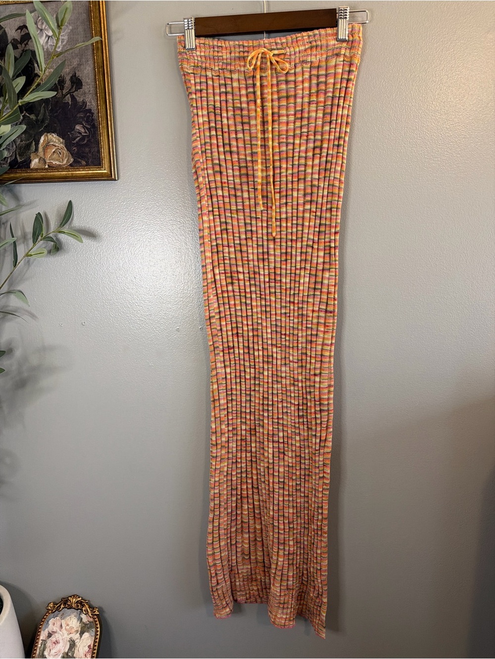 Free People Rainbow Knit Maxi Skirt – Size Medium – Boho Festival Coastal Vibes - Picture 2 of 8